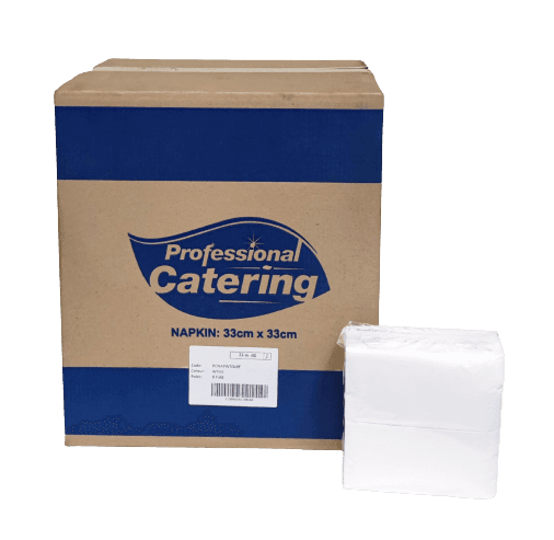 White Catering Napkin 2ply 1/8 Fold (33x33cm)