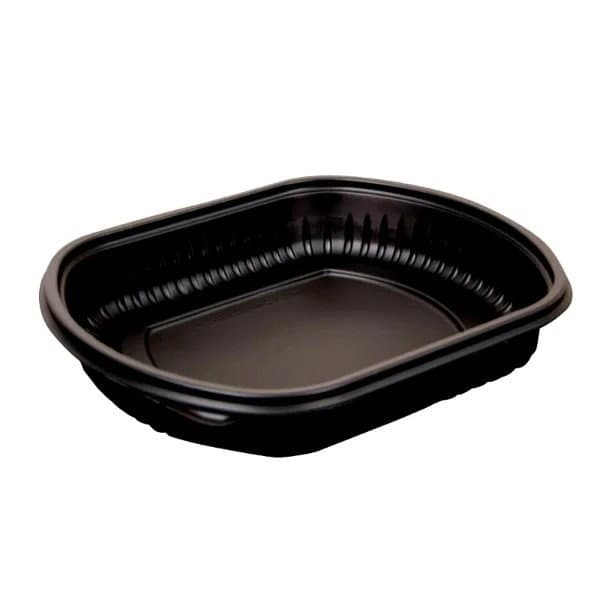 34oz Black 1-Compartment Microwaveable Container