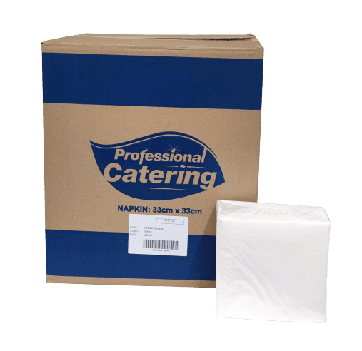 White Napkin 2ply 4fold (33x33cm)
